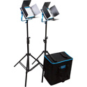 Dracast DRLK2X500BS BiColor 3200K - 5600K X2 LED500B Silver Series Kit with V-Mount Battery Plates - Soft Case