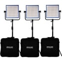 Photo of Dracast DRLK3X1000BQ LED1000 Pro Bi-Color LED3-Light Kit with Gold Mount Battery Plates and Stands