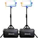 Dracast DRPL500BCV2KQ Plus Series LED500 Bi-Color LED 2 Light Kit with V-Mount/Gold Mount Battery Plates and Light Stand