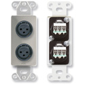 RDL DS-XLR2F Dual XLR 3-pin Female Jacks on Decora Wall Plate - Terminal Block on rear - Stainless steel