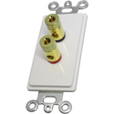 Photo of Connectronics DVC-101 White Decora Wall Plate Insert with 1-Pair Gold Binding Posts
