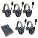Photo of Eartec ETP5S UltraLITE PRO16 Long Range Dual Ch. Full-Duplex Wireless Intercom with 5 Single-Ear Headsets - 2.4 GHz