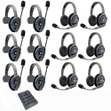Photo of Eartec ETP66 UltraLITE PRO16 Long Range Dual Ch. Full-Duplex Wireless Intercom with 6 Sngl/6 Dbl-Ear Headsets - 2.4 GHz