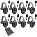 Photo of Eartec ETP8S UltraLITE PRO16 Long Range Dual Ch. Full-Duplex Wireless Intercom with 8 Single-Ear Headsets - 2.4 GHz