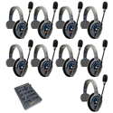 Photo of Eartec ETP9S UltraLITE PRO16 Long Range Dual Ch. Full-Duplex Wireless Intercom with 9 Single-Ear Headsets - 2.4 GHz