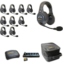 Eartec EVADE EVX10D-CM Full Duplex Dual Channel Light Industrial Wireless Intercom System w/ 10 Dual-Ear Headsets