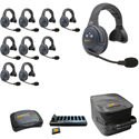 Eartec EVADE EVX10S-CM Full Duplex Dual Channel Light Industrial Wireless Intercom System w/ 10 Single-Ear Headsets