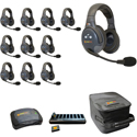 Eartec EVADE EVX11D-CM Full Duplex Dual Channel Light Industrial Wireless Intercom System w/ 11 Dual-Ear Headsets