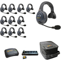 Eartec EVADE EVX11S-CM Full Duplex Dual Channel Light Industrial Wireless Intercom System w/ 11 Single-Ear Headsets