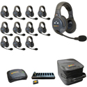 Eartec EVADE EVX12D-CM Full Duplex Dual Channel Light Industrial Wireless Intercom System w/ 12 Dual-Ear Headsets