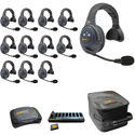 Eartec EVADE EVX12S-CM Full Duplex Dual Channel Light Industrial Wireless Intercom System w/ 12 Single-Ear Headsets
