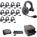 Photo of Eartec EVADE EVX12S-CM Full Duplex Dual Channel Light Industrial Wireless Intercom System w/ 12 Single-Ear Headsets