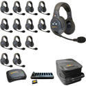 Eartec EVADE EVX14D-CM Full Duplex Dual Channel Light Industrial Wireless Intercom System w/ 14 Dual-Ear Headsets