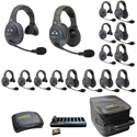 Eartec EVADE EVX1688-CM Full Duplex Dual Channel Wireless Intercom System w/ 8 Single 8 Dual-Ear Headsets