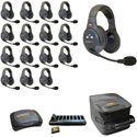 Eartec EVADE EVX16D-CM Full Duplex Dual Channel Light Industrial Wireless Intercom System w/ 16 Dual-Ear Headsets