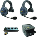 Eartec EVADE EVX2S Full Duplex Light Industrial Wireless Intercom System with 2 Single-Ear Headsets