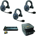 Photo of Eartec EVADE EVX3S Full Duplex Light Industrial Wireless Intercom System with 3 Single-Ear Headsets