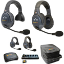 Eartec EVADE EVX422-CM Full Duplex Dual Channel Wireless Intercom System w/ 4 Single 4 Dual-Ear Headsets