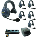Photo of Eartec EVADE EVX6S Full Duplex Light Industrial Wireless Intercom System with 6 Single-Ear Headsets
