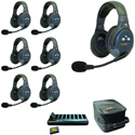 Photo of Eartec EVADE EVX7D Full Duplex Light Industrial Wireless Intercom System with 7 Dual-Ear Headsets