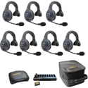 Photo of Eartec EVADE EVX7S-CM Full Duplex Dual Channel Light Industrial Wireless Intercom System w/ 7 Single-Ear Headsets