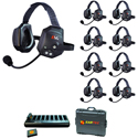 Photo of Eartec EVADE EVXT9 Xtreme Full Duplex Industrial Wireless Intercom System with 9 Dual-Ear Headsets