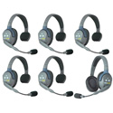 Photo of Eartec HUB651 UltraLITE/HUB 6-Person Full Duplex Wireless Intercom System - 1 HUB/5 Single Headsets/1 Double Headset