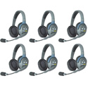 Eartec HUB6D HUB w/UltraLITE - Full Duplex Wireless Headset Intercom System for Large Crews - 1 HUB/6 UltraLITE Double