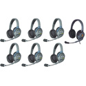 Eartec HUB7DMXD UltraLITE/HUB 7-Person Full Duplex Wireless Intercom System - 1 HUB/6 Double Headets/1 4G Double Headset