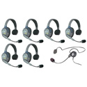 Eartec HUB7SCYB UltraLITE/HUB 7-Person Full Duplex Wireless Intercom System - 1 HUB/6 Single Headsets/1 Cyber Headset