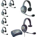 Eartec UltraLITE/HUB 7-Person Full Duplex Wireless Intercom System - 1 HUB/6 Single Headsets/1 Max 4G Single Headset