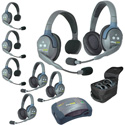 Eartec HUB844 HUB w/UltraLITE - Full Duplex Wireless Headset Intercom System for Large Crews - 1 HUB/4 Single/4 Double