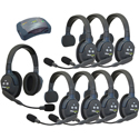 Eartec HUB871 UltraLITE and HUB 8 Person Intercom System - Includes Headsets/Batteries/Charger and Case