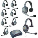 Photo of Eartec UltraLITE/HUB 9-Person Full Duplex Wireless Intercom System - 1 HUB/6 Single/2 Double/1 Max 4G Single Headset