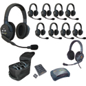 Photo of Eartec HUB9DMXD UltraLITE/HUB 9-Person Duplex Wireless Intercom System - 1 HUB/8 UltraLITE/1 Wired Max4G Double Headset