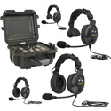 Photo of Eartec TCS4000PL 4 Person Wired Intercom System with Proline Headsets - 2 Single and 2 Double