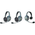 Photo of Eartec UL312 UltraLITE 3-Person Full Duplex Wireless Intercom System - 1 UltraLITE Single/2 UltraLITE Double Headsets