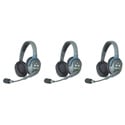 Photo of Eartec UL3D UltraLITE - Full Duplex Wireless Headset Intercom System with 3 Dual-Ear Headsets 1.9 GHz.