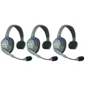 Eartec UL3S UltraLITE - Full Duplex Wireless Intercom System with 3 Single-Ear Headsets