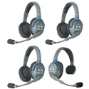 Eartec UL413 UltraLITE 4-Person Full Duplex Wireless Intercom System - 1 UltraLITE Single/3 UltraLITE Double Headsets