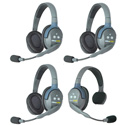 Photo of Eartec UL413 UltraLITE 4-Person Full Duplex Wireless Intercom System - 1 UltraLITE Single/3 UltraLITE Double Headsets