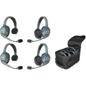 Eartec UL422 UltraLITE - Full Duplex Wireless Intercom System with 2 Single & 2 Dual-Ear Headsets