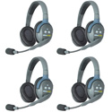 Photo of Eartec UL4D UltraLITE - Full Duplex Wireless Headset Intercom System with 4 Dual-Ear Headsets 1.9 GHz
