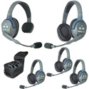 Photo of Eartec UL514 UltraLITE 5-Person Duplex Wireless Intercom System - 1 UltraLITE Single/4 UltraLITE Double Headsets 1.9 GHz