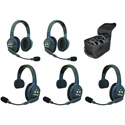 Photo of Eartec UL523 UltraLITE - Duplex Wireless Intercom System with 2 Single & 3 Dual-Ear Headsets 1.9 GHz