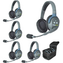 Eartec UL5D UltraLITE - Full Duplex Wireless Headset Intercom System with 5 Dual-Ear Headsets