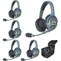 Photo of Eartec UL5D UltraLITE - Full Duplex Wireless Headset Intercom System with 5 Dual-Ear Headsets