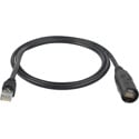 Laird CAT5e Tactical Ethernet Cable - NEUTRIK etherCON RJ45 to RJ45 - Black - 1.5 Foot