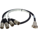 Photo of Laird ED-BE-4XM-003 Premium HD15 to XLR Male Analog Audio I/O Breakout Cable for Ensemble Designs BrightEye 16/24