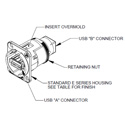 Photo of Switchcraft EHUSBABBX USB-A to USB-B Feedthru - Black